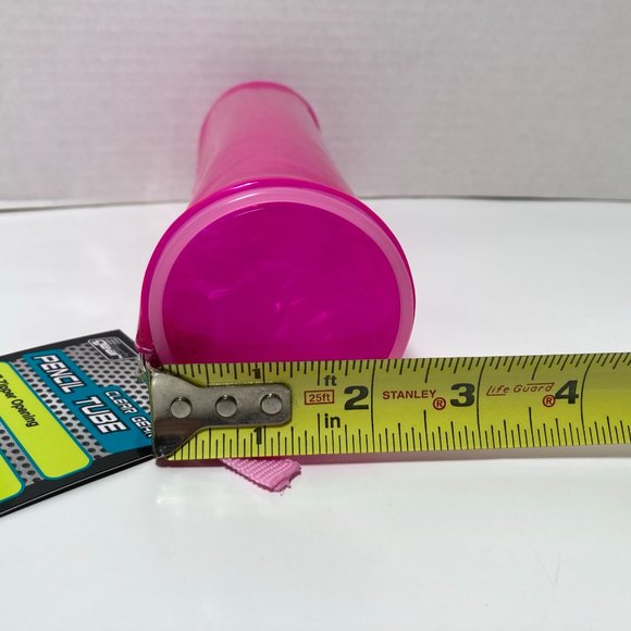 5 Pink Makeup Bag Pencil Case Zipper Organizer Tube - Picture 2 of 9